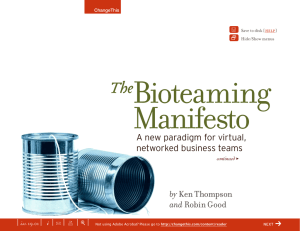 Bioteaming Manifesto  The