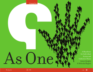As One A Manifesto for Individual Action and