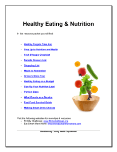 Healthy Eating &amp; Nutrition