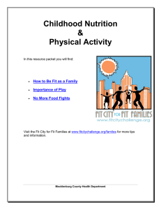 Childhood Nutrition &amp; Physical Activity How to Be Fit as a Family