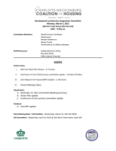 Development and Service Integration Committee   Monday, March 5, 2012   4:00 – 5:30 p.m.   