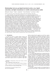 Relationships between gas-liquid interfacial surface area, liquid