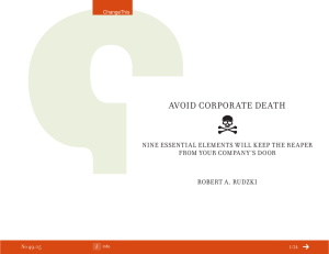 Avoid Corpor Ate deAth NiNe esseNtiAl elemeNts Will Keep the reAper