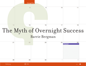 The Myth of Overnight Success Barrie Bergman 67.05 No