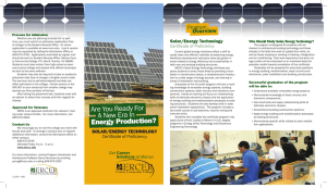 Solar/Energy Technology Process for Admission Who Should Study Solar/Energy Technology?