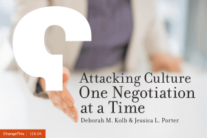 One Negotiation at a Time  Attacking Culture