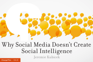 Why Social Media Doesn’t Create Social Intelligence Jeremie Kubicek