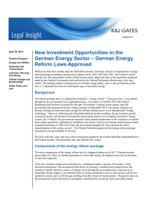 New Investment Opportunities in the German Energy Sector – German Energy