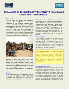 EVALUATION OF THE COMMUNITY RESPONSE TO HIV AND AIDS Background