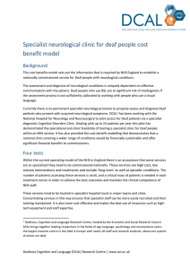 Specialist neurological clinic for deaf people cost benefit model Background