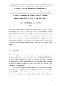 “  Current Change in the Modal System of English: Must