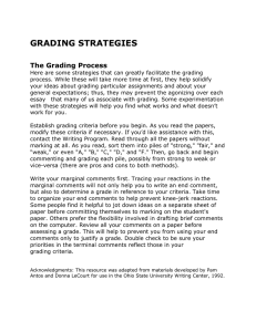 GRADING STRATEGIES The Grading Process