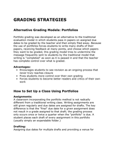GRADING STRATEGIES  Alternative Grading Models: Portfolios