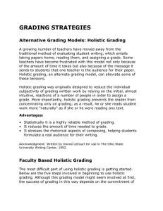 GRADING STRATEGIES Alternative Grading Models: Holistic Grading