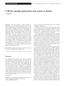 A 99 line topology optimization code written in Matlab Educational article