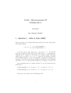 14.454 - Macroeconomics IV Problem Set 2 1