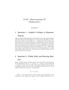 14.454 - Macroeconomics IV Problem Set 3 1