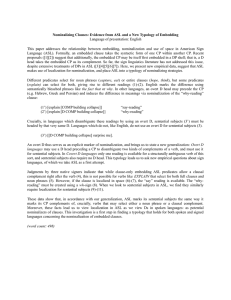 Nominalizing Clauses: Evidence from ASL and a New Typology of... Language of presentation: English