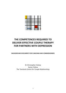 THE COMPETENCES REQUIRED TO DELIVER EFFECTIVE COUPLE THERAPY FOR PARTNERS WITH DEPRESSION