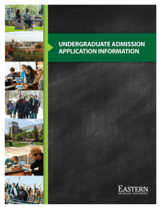 UNDERGRADUATE ADMISSION APPLICATION INFORMATION