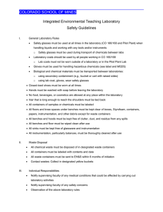COLORADO SCHOOL OF MINES Integrated Environmental Teaching Laboratory Safety Guidelines