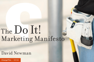 Do It!  The Marketing Manifesto