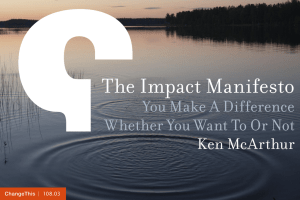 The Impact Manifesto You Make A Difference Ken McArthur