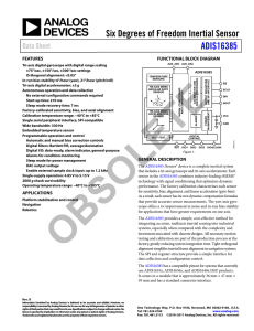 Six Degrees of Freedom Inertial Sensor ADIS16385 Data Sheet FEATURES