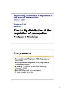 Electricity distribution &amp; the  Study material Sessions 5 &amp; 6