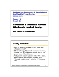 Study material Generation &amp; wholesale markets Session 12