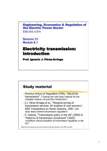 Electricity transmission:  Study material Session 13