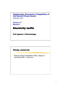 Electricity tariffs  Study material Session 17