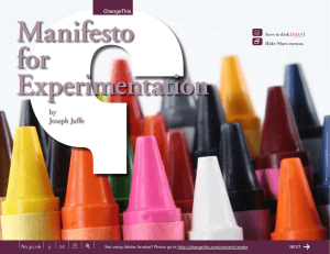 Manifesto for Experimentation by