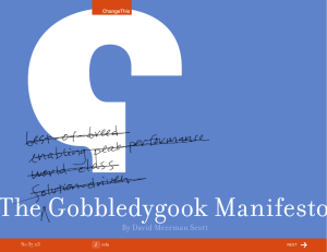The Gobbledygook Manifesto By David Meerman Scott 37.03 No