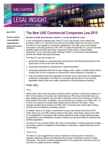 The New UAE Commercial Companies Law 2015