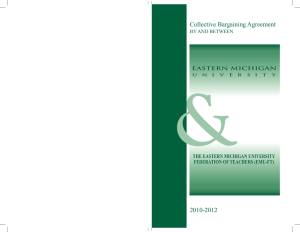 &amp; Collective Bargaining Agreement 2010-2012 THE EASTERN MICHIGAN UNIVERSITY