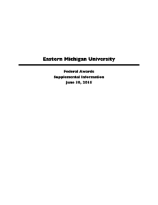Eastern Michigan University Federal Awards Supplemental Information June 30, 2015