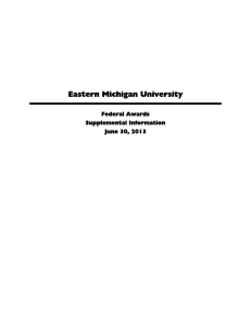 Eastern Michigan University Federal Awards Supplemental Information June 30, 2013