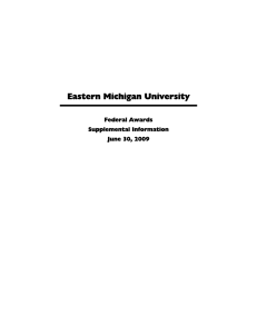 Eastern Michigan University  Federal Awards Supplemental Information