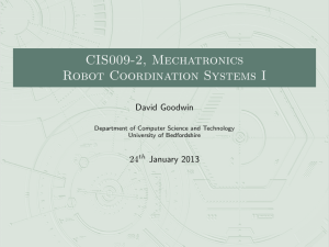 CIS009-2, Mechatronics Robot Coordination Systems I David Goodwin 24