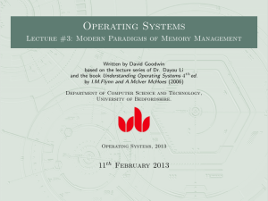 Operating Systems Lecture #3: Modern Paradigms of Memory Management