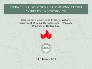 Principles of Modern Communications Wireless Networking