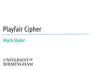 Playfair Cipher Mark Slater