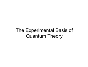 The Experimental Basis of Quantum Theory