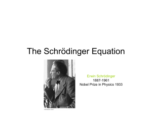 The Schrödinger Equation Erwin Schrödinger 1887-1961 Nobel Prize in Physics 1933