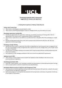 Developing leadership skills on placement: suggestions for trainees and supervisors