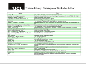 Trainee Library: Catalogue of Books by Author  Author Title