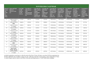 WINTER 2016 CALENDAR