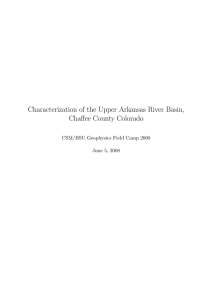 Characterization of the Upper Arkansas River Basin, Chaffee County Colorado