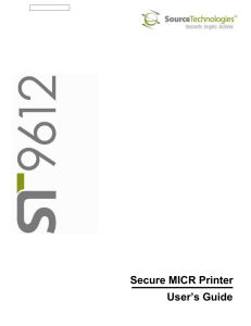 Secure MICR Printer User’s Guide